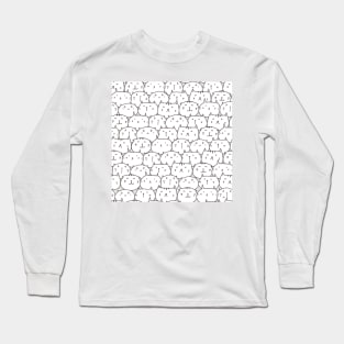 CUTE KITTY CAT FACES White and Black Cat Lovers Long Sleeve T-Shirt